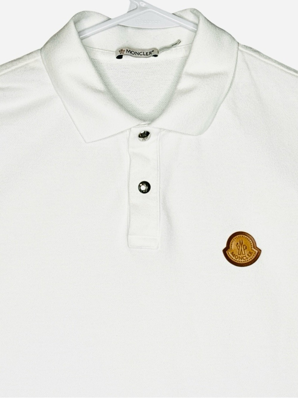 Moncler White Polo Shirt Large - Picture 2 of 7